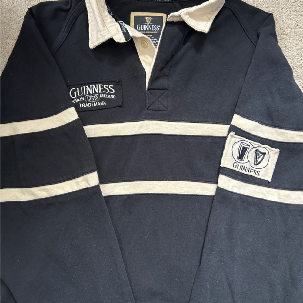 Guinness Black and Cream Rugby Shirt